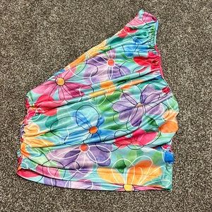 off the shoulder floral top w pastels (preppy aesthetic)